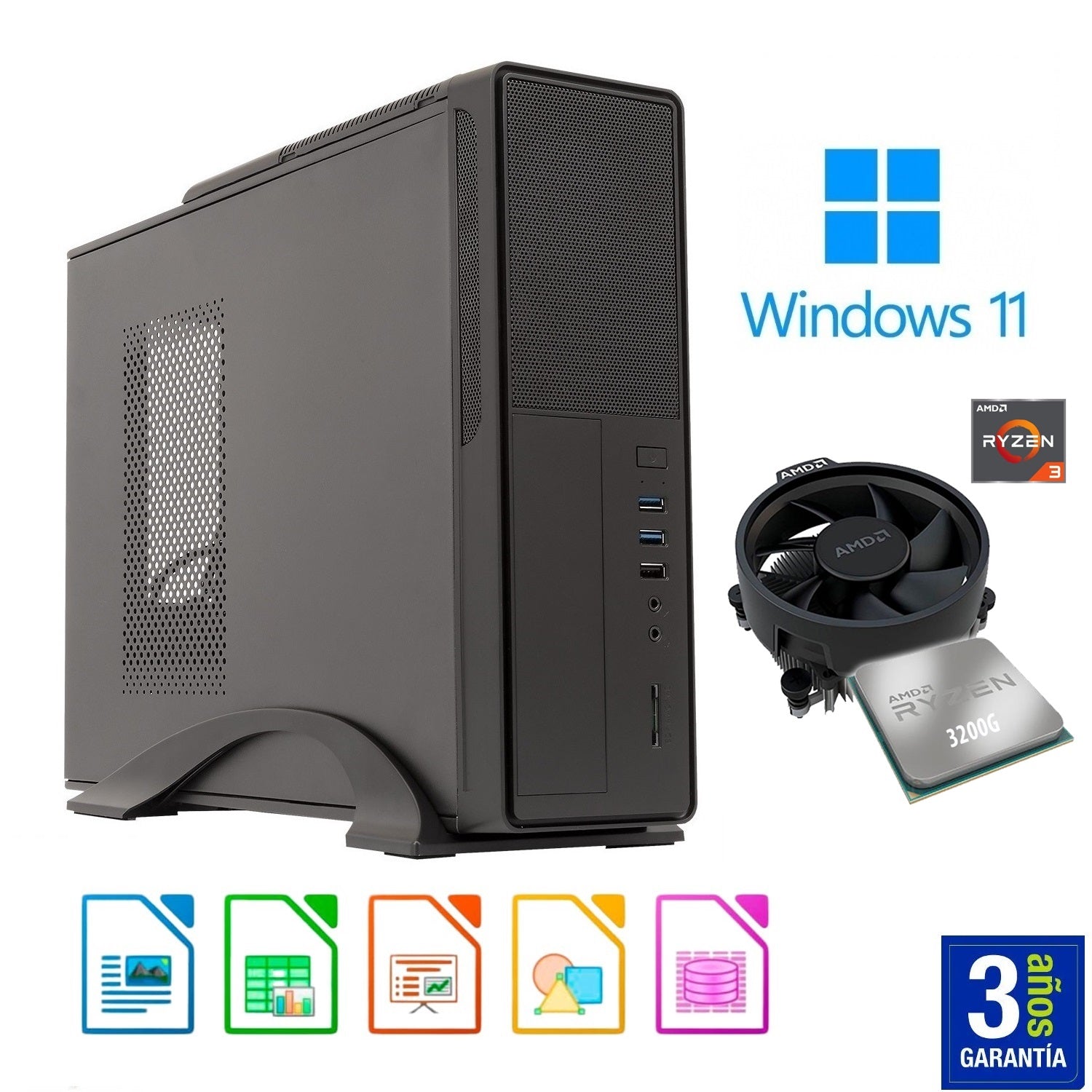 Windowsデスクトップ ryzen3200G/16G/SSD256G PC Sobremesa Ryzen 3 3200G - 16GB - M.2 NVMe 256GB - Radeon Vega 8